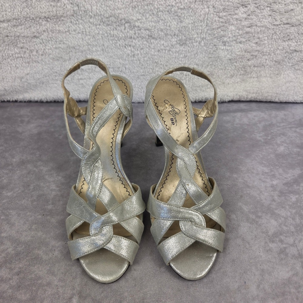 Jamaica Handmade Leather Flip Flop Sandals Shell Print Brown Womens 9 S2406